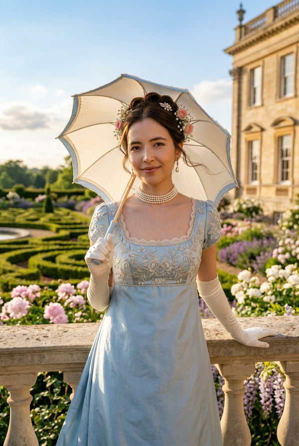 British Regency photorealistic portrait example: Lady — Garden