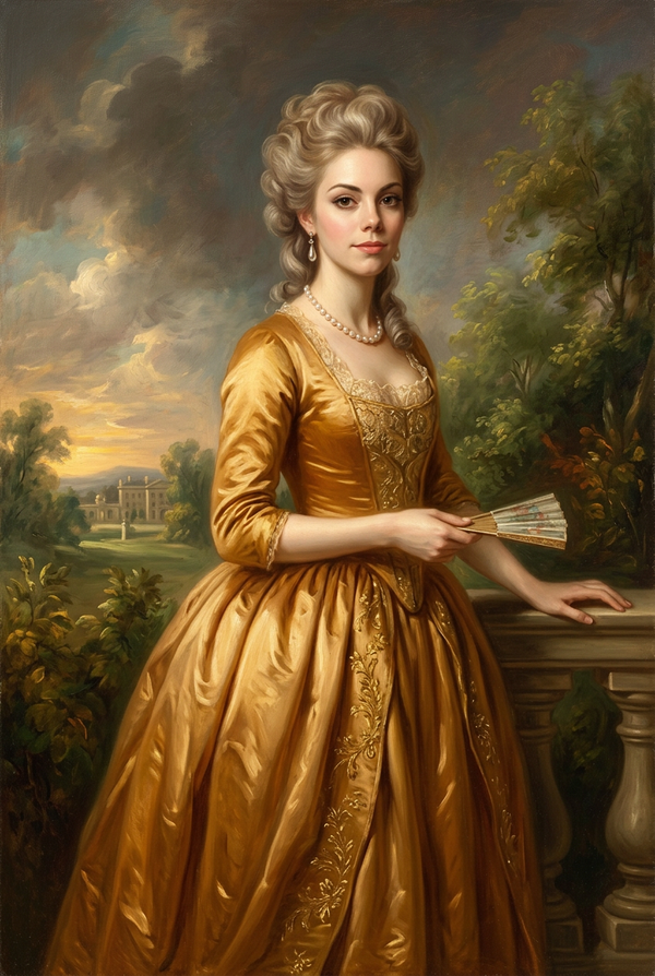 Renaissance painted portrait example: Lady — Classic