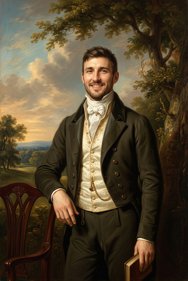 Renaissance painted portrait example: Gentleman — Classic